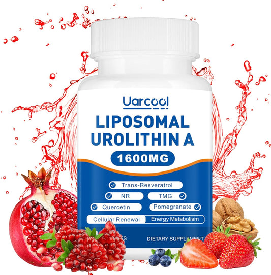 1600mg Liposomal Urolithin A Supplement for Muscle Strength and Energy - Lab Verified - 60 Softgels