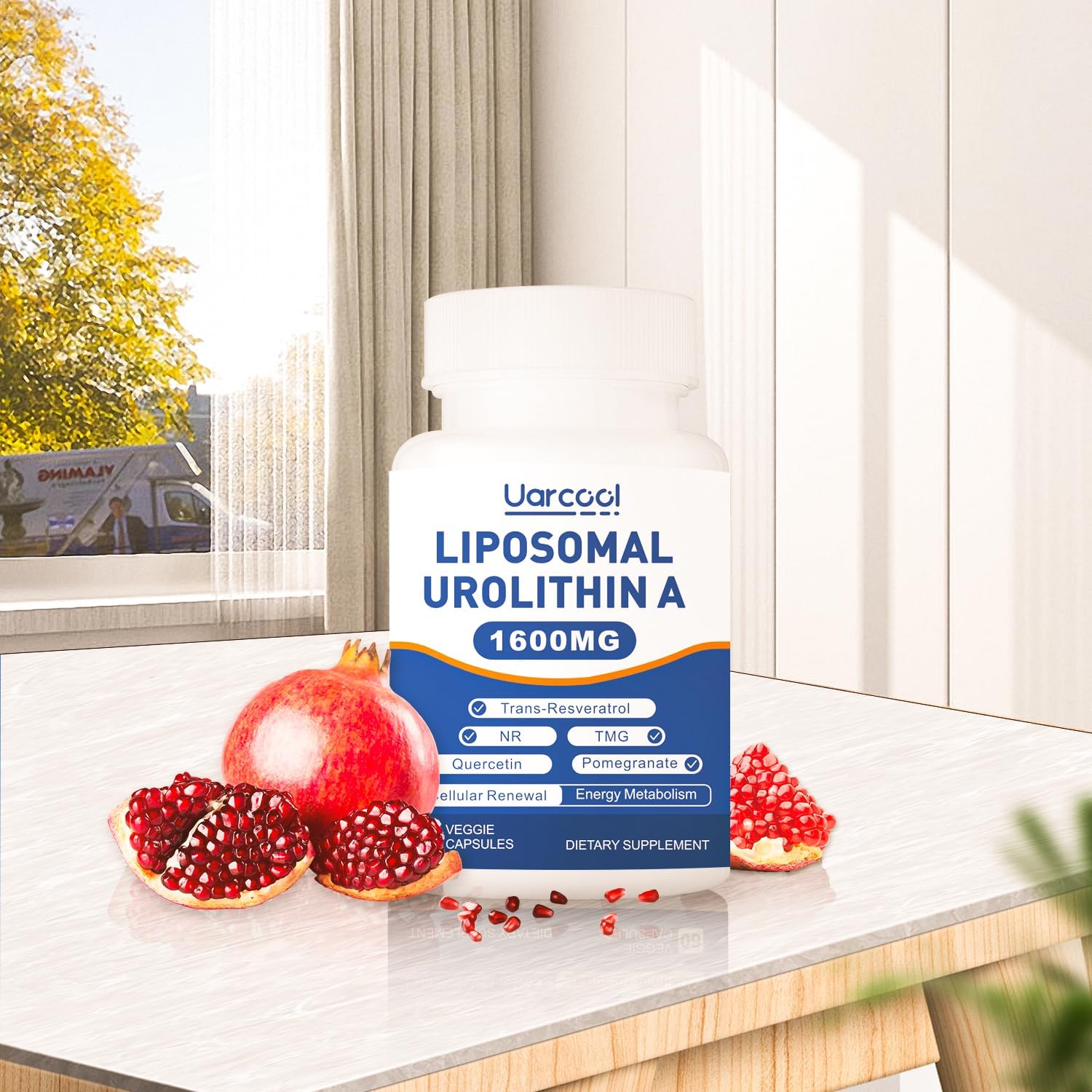 1600mg Liposomal Urolithin A Supplement for Muscle Strength and Energy - Lab Verified - 60 Softgels