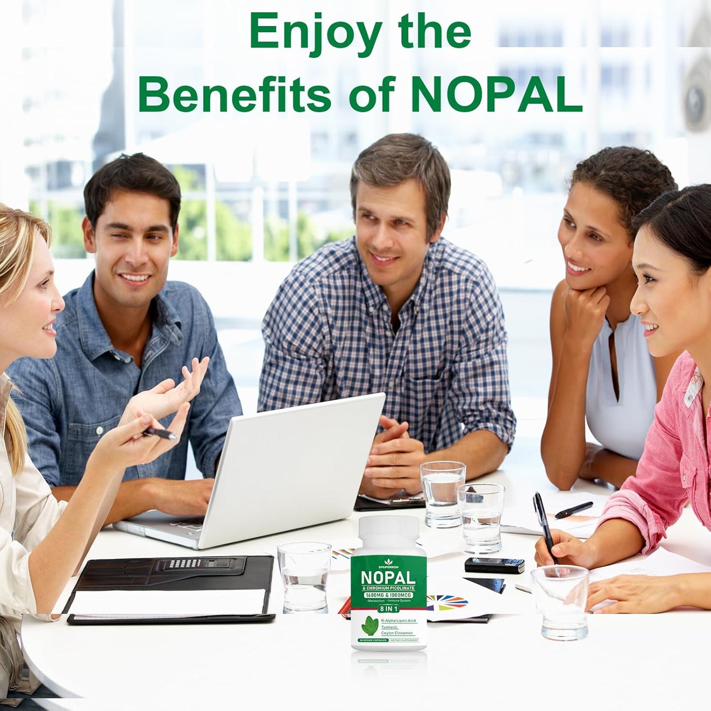 1600mg Super Nopal Prickly Pear Supplement with R-Alpha Lipoic Acid & Turmeric - 120 Capsules