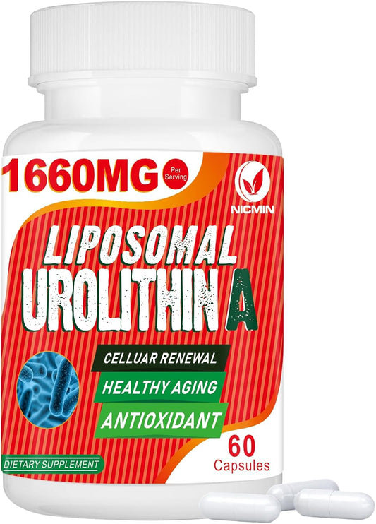 1660MG Liposomal Urolithin A Supplement - 60 Capsules by NICMIN