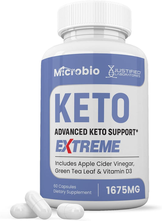 1675mg Keto ACV Extreme Pills with Green Tea Leaf & Olive Oil - 60 Capsules