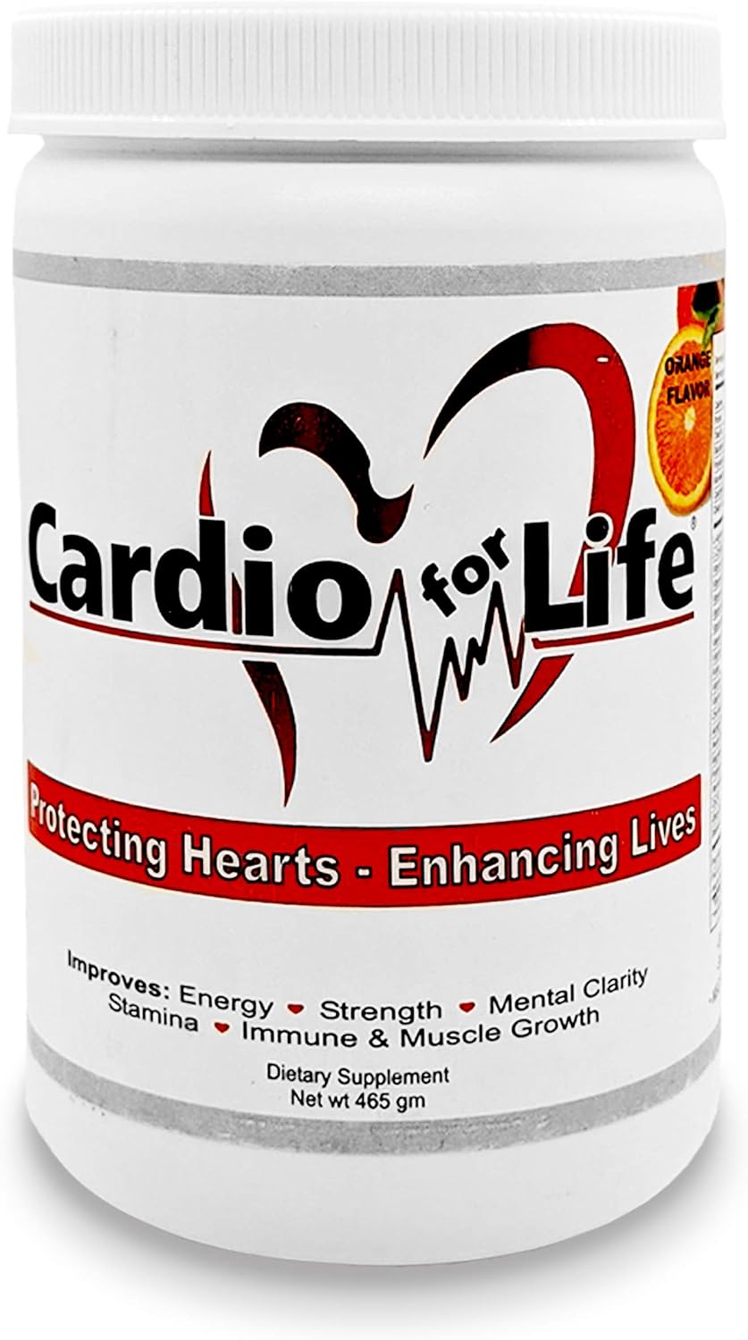 16oz Health Guardian Cardio for Life L-Arginine Powder - Natural Energy Boost & Cardiovascular Support - Orange Flavor