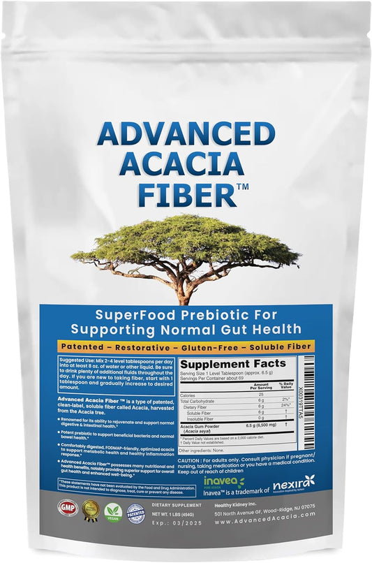 16oz Kidney Restore Advanced Acacia Fiber Powder for Gut Health & Digestive Rejuvenation - Natural Soluble Fiber Supplement for Regularity & Leaky Gut Repair