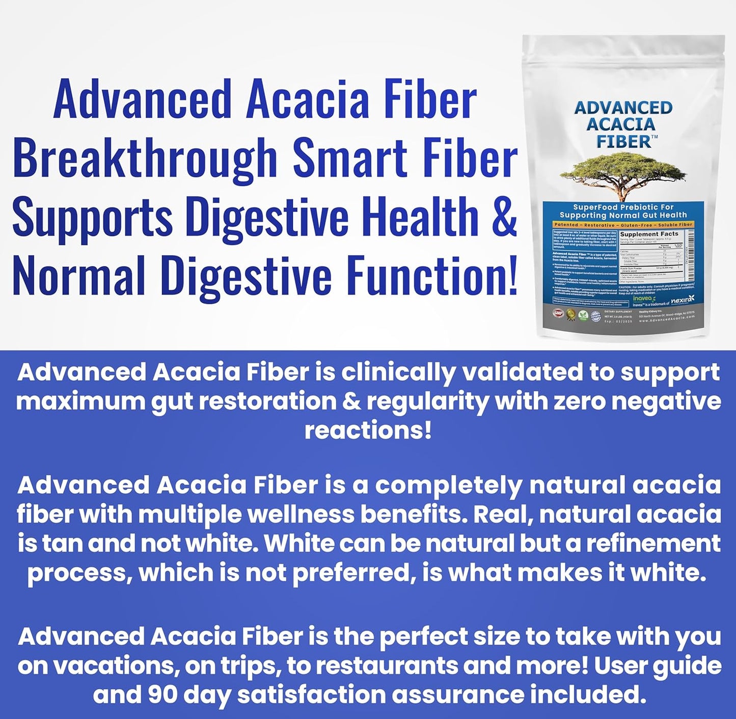 16oz Kidney Restore Advanced Acacia Fiber Powder for Gut Health & Digestive Rejuvenation - Natural Soluble Fiber Supplement for Regularity & Leaky Gut Repair