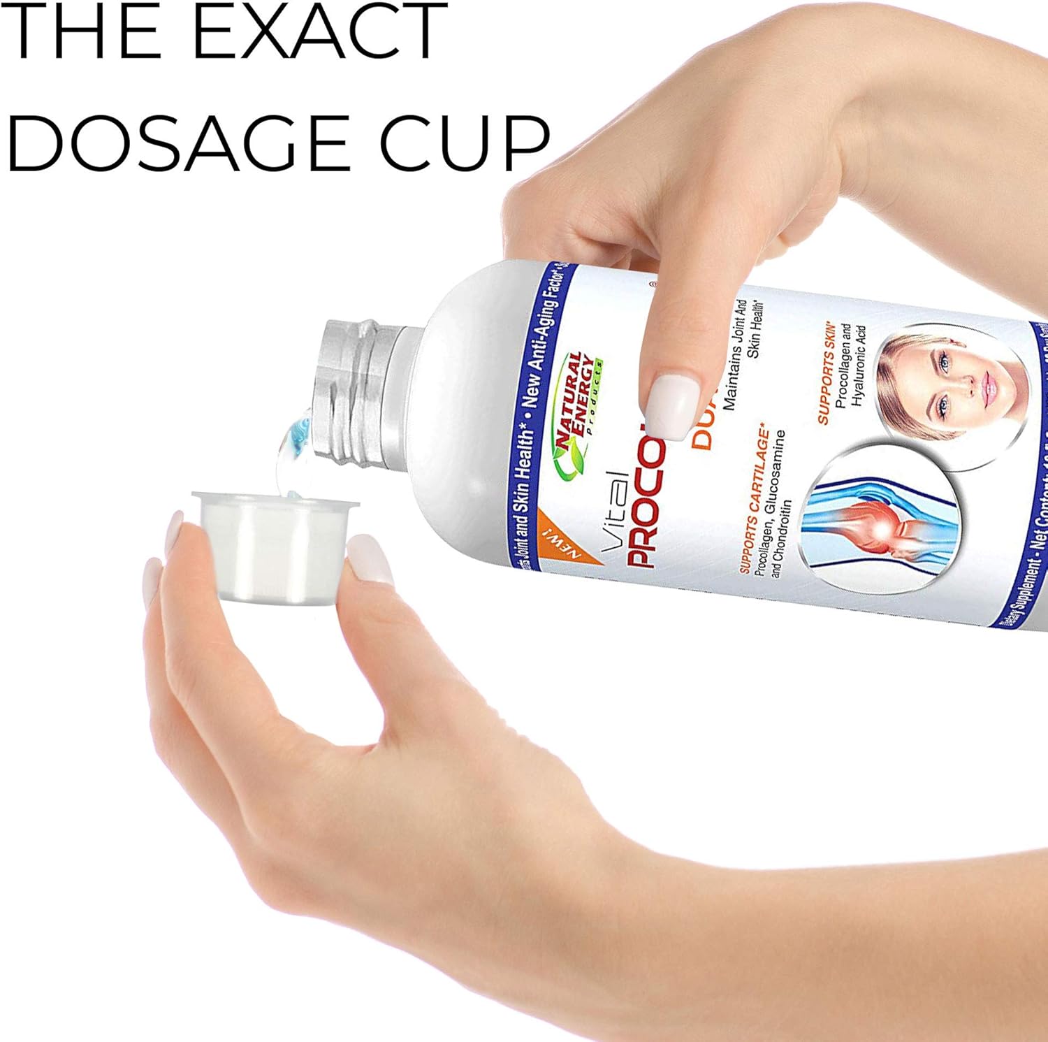 16oz Natural Energy Vital Procollagen Liquid Collagen Protein with Hyaluronic Acid & Glucosamine Chondroitin - Anti-Aging for Men & Women - Snickerdoodle Flavor