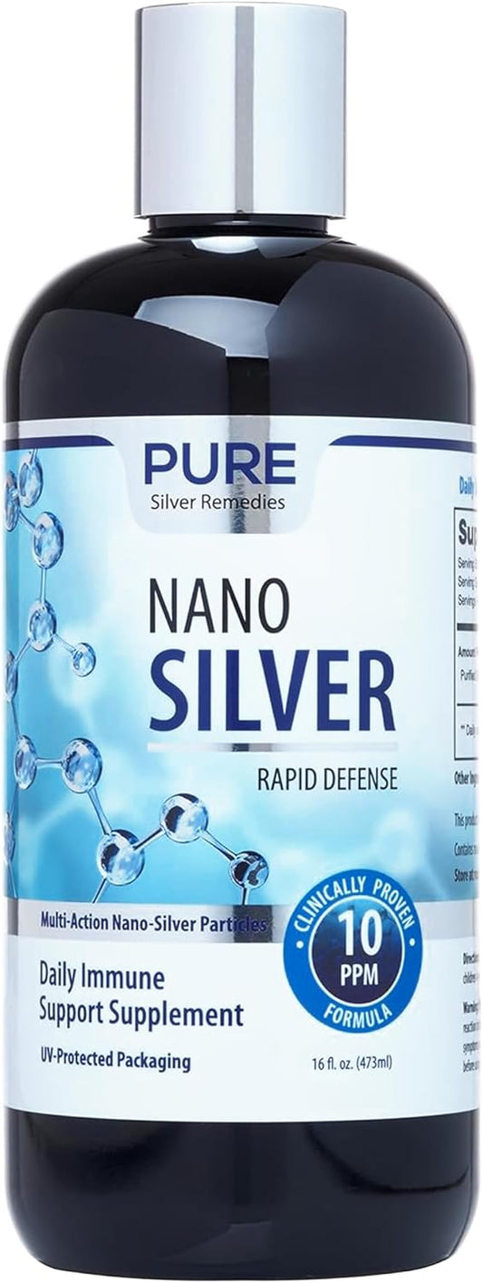 16oz Refill Nano Silver Spray for Daily Immune Support | 10 PPM Colloidal Silver | Probiotic-Friendly Solution