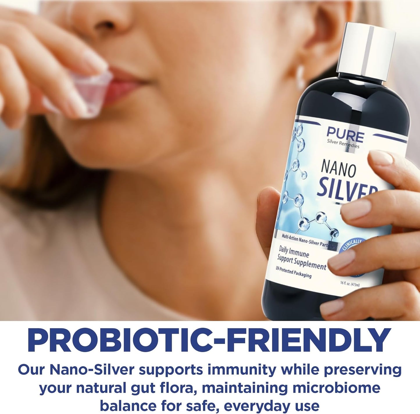 16oz Refill Nano Silver Spray for Daily Immune Support | 10 PPM Colloidal Silver | Probiotic-Friendly Solution