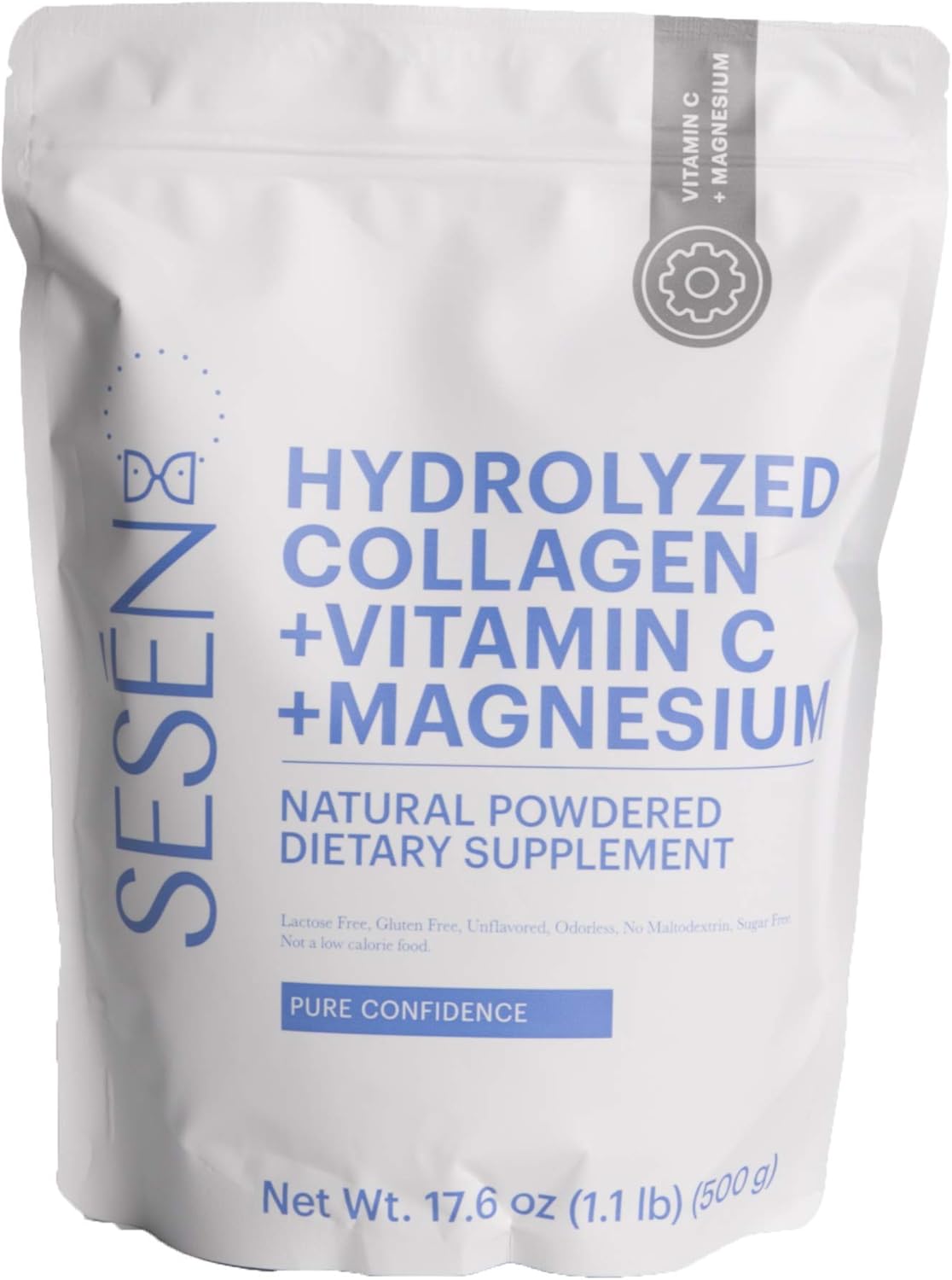 17.6 oz Blue SESN Hydrolyzed Collagen with Vitamin C and Magnesium Powder