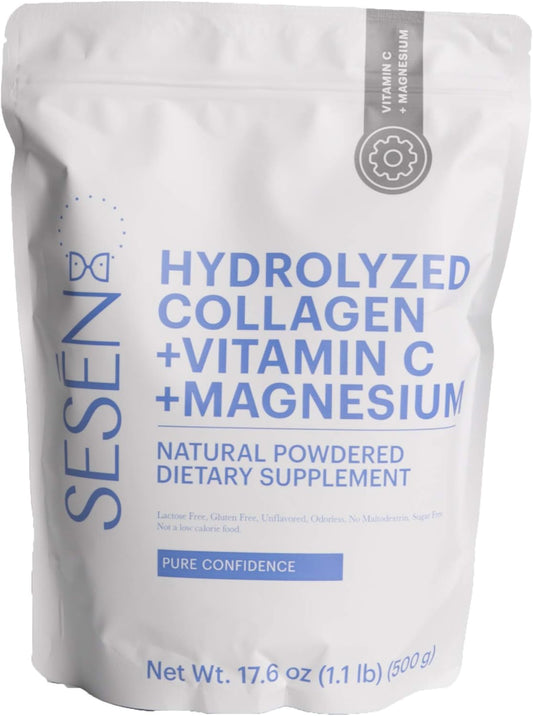 17.6 oz Blue SESN Hydrolyzed Collagen with Vitamin C and Magnesium Powder