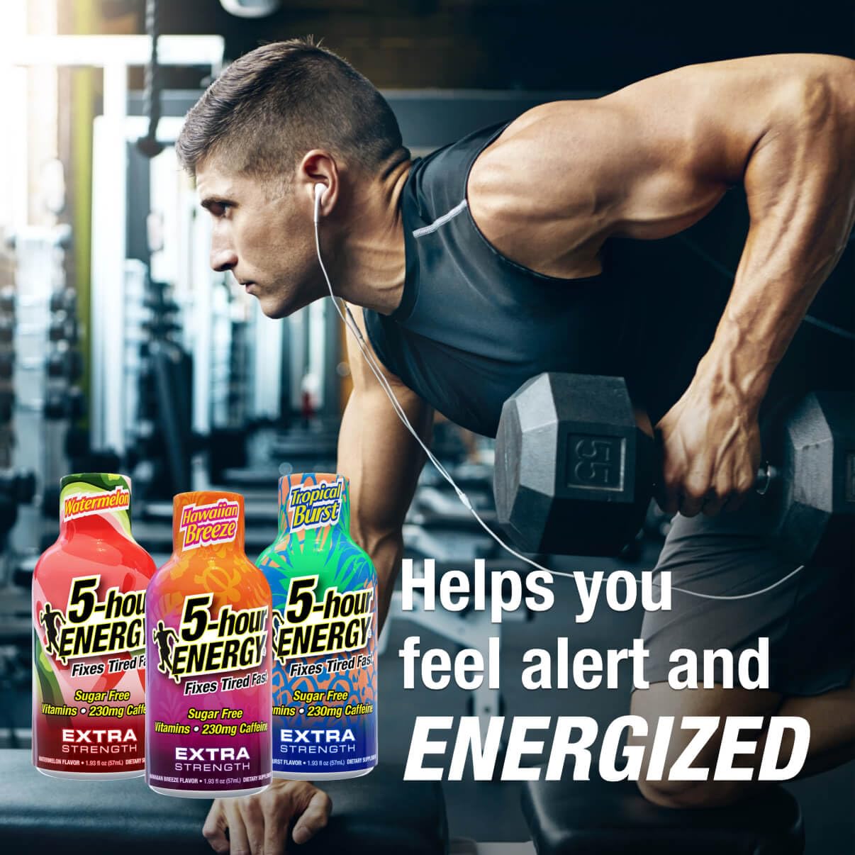 18-Count 5-Hour Energy Extra Strength Shots Variety Pack - Tropical Burst, Hawaiian Breeze, Watermelon Flavors, 1.93 fl oz