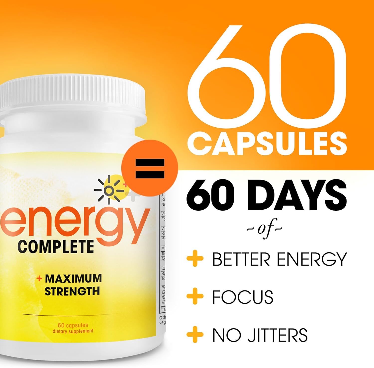 18-in-1 Vegan Energy and Focus Supplement (60 Daily Capsules) - Instant Brands Energy Complete Vegan Caffeine Pills