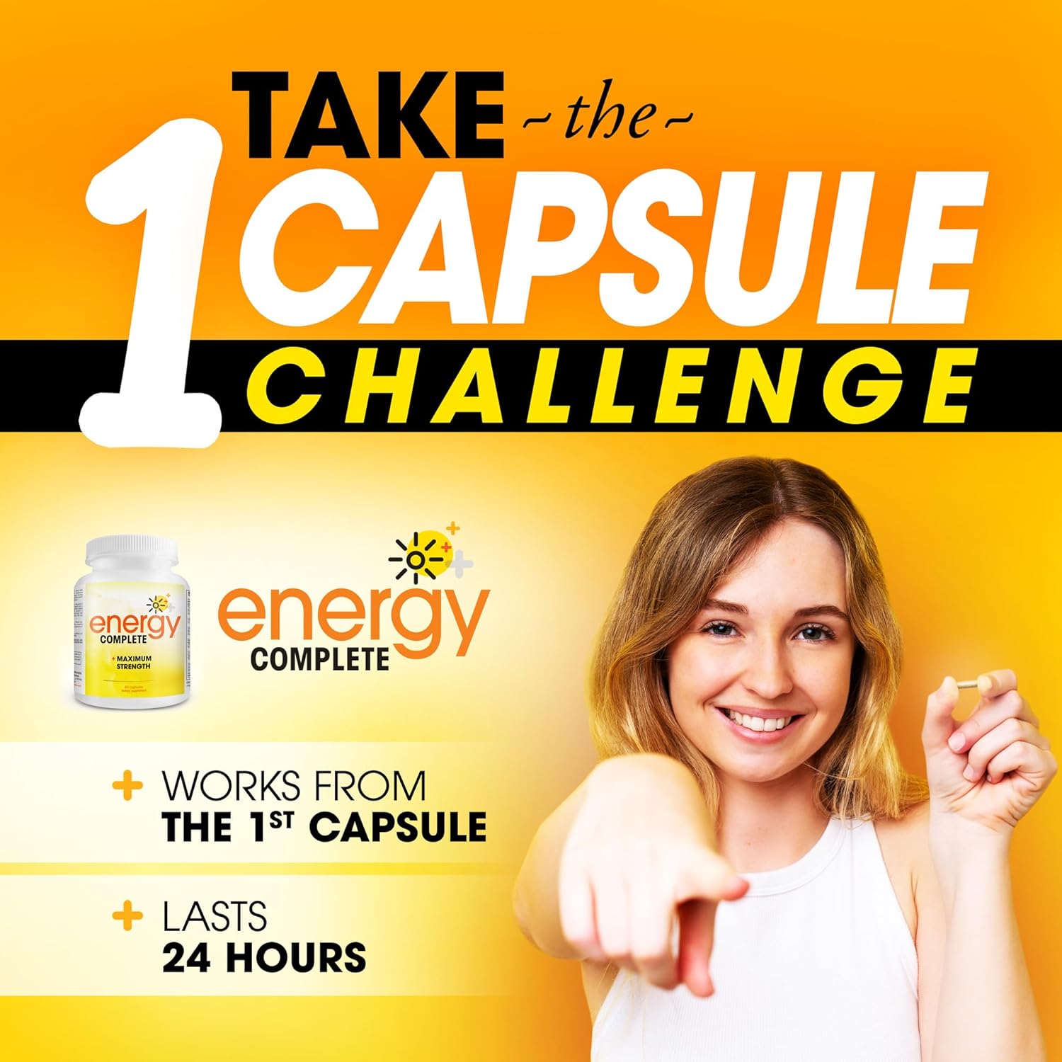 18-in-1 Vegan Energy and Focus Supplement (60 Daily Capsules) - Instant Brands Energy Complete Vegan Caffeine Pills