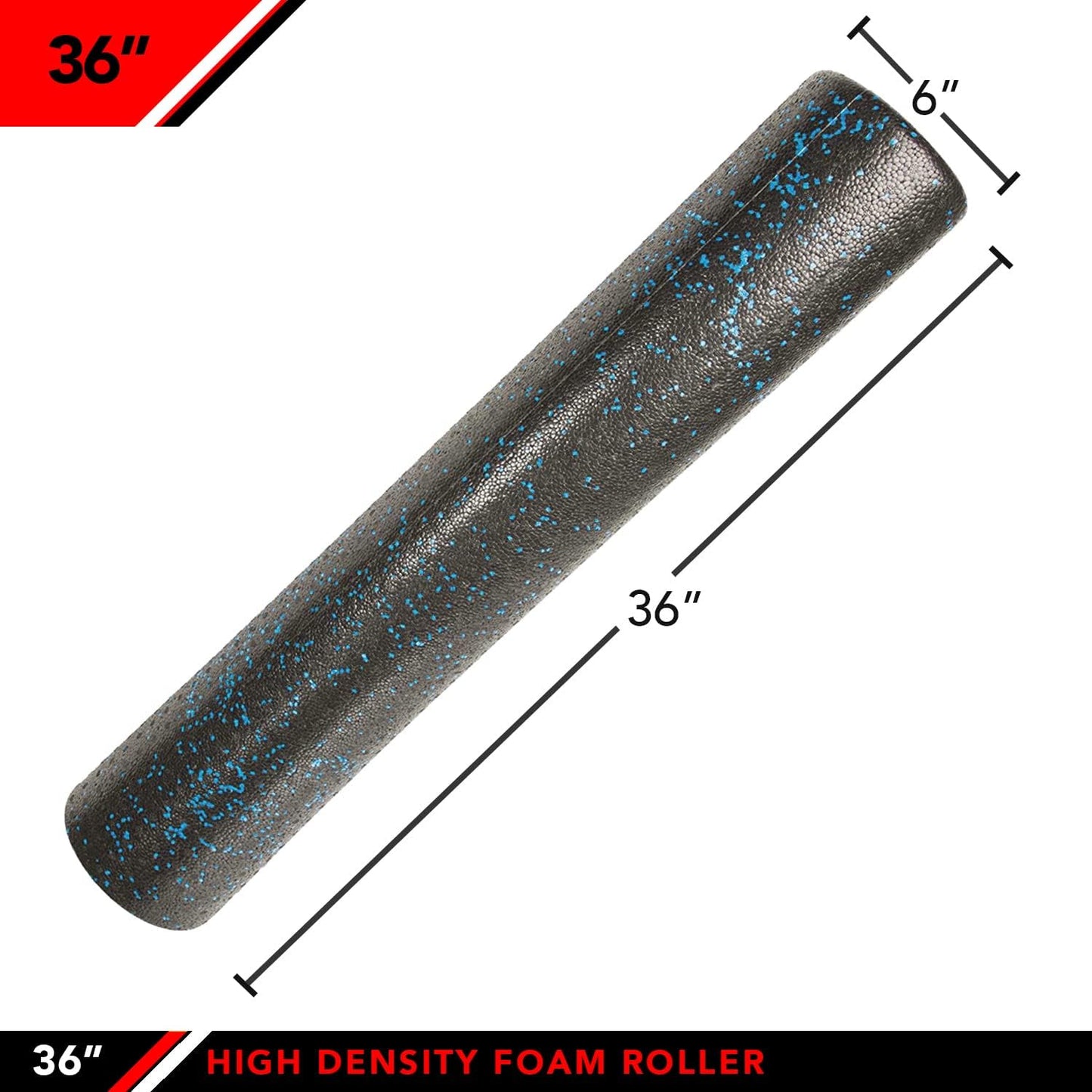 18-Inch Solid Blue JFIT High Density Foam Roller for Muscle Recovery and Pain Relief