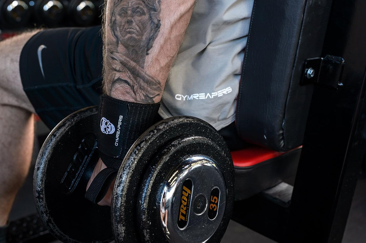 18" IPF Approved Gymreapers Weightlifting Wrist Wraps - Professional Quality Support with Thumb Loop for Powerlifting, Strength Training, Bodybuilding - Heavy Duty Wraps for Competition