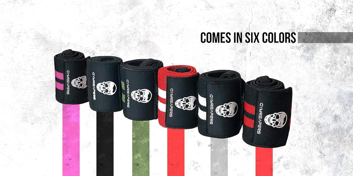 18" IPF Approved Gymreapers Weightlifting Wrist Wraps - Professional Quality Support with Thumb Loop for Powerlifting, Strength Training, Bodybuilding - Heavy Duty Wraps for Competition