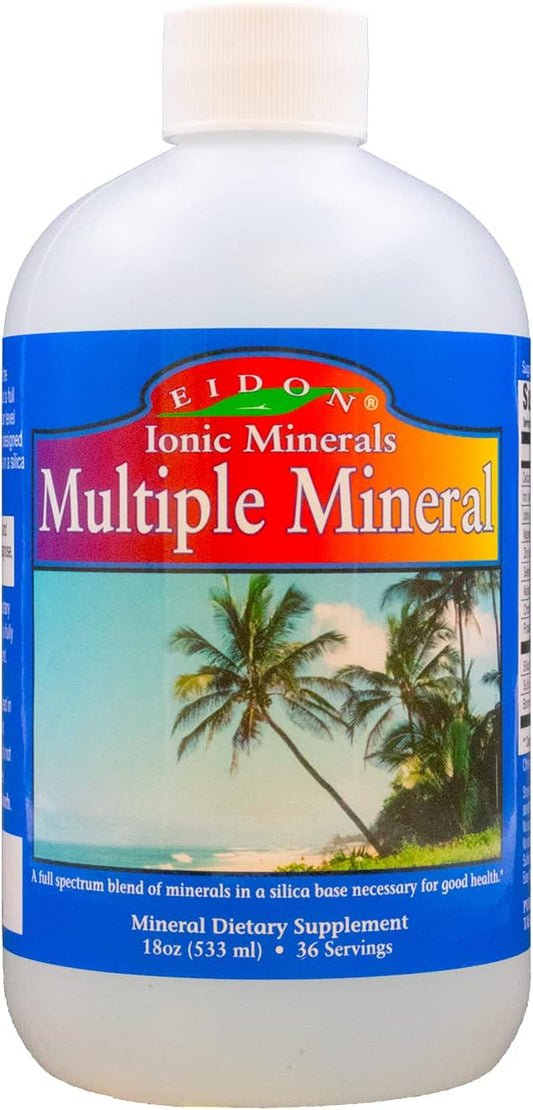 18 oz Eidon Ionic Minerals Multiple Minerals Supplement - Liquid Vitamins for Heart Health and Hydration, Trace Mineral Drops for Water - Additive-Free