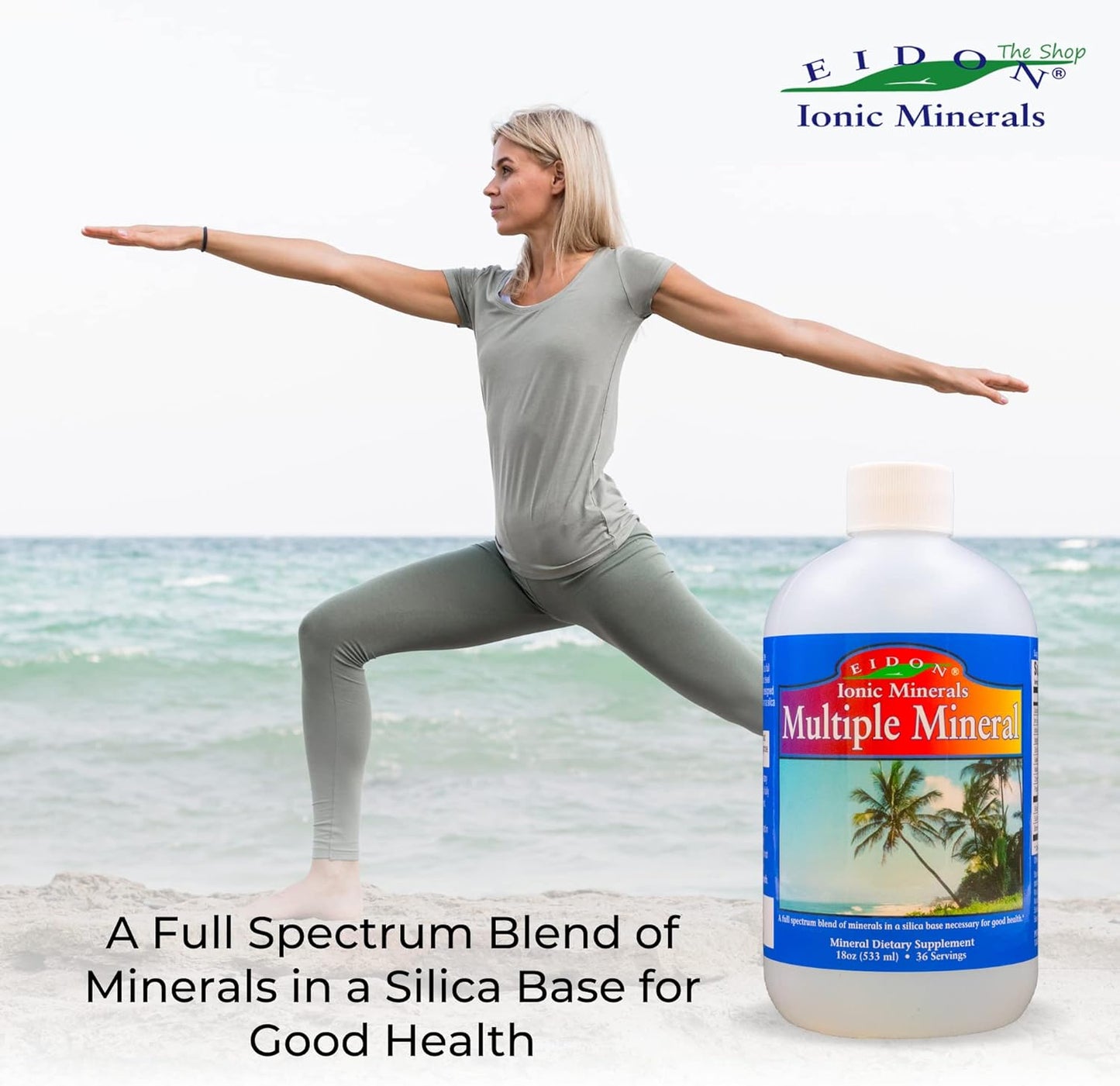 18 oz Eidon Ionic Minerals Multiple Minerals Supplement - Liquid Vitamins for Heart Health and Hydration, Trace Mineral Drops for Water - Additive-Free