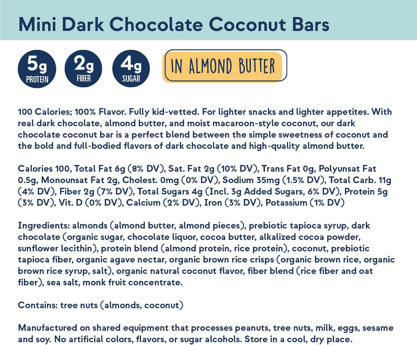 18-Pack Zing Bars 100 Calorie Dark Chocolate Coconut Snack Bars - Moist & Delicious