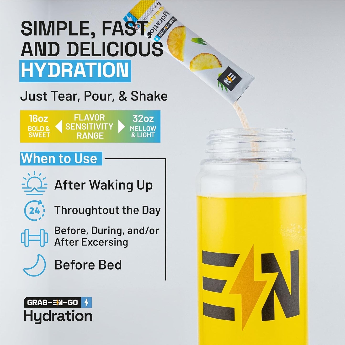 18 Packets of Sugar-Free Keto Electrolytes Powder - Vegan, Non-GMO, Organic Pineapple Flavor - Zero Calorie Hydration Packets
