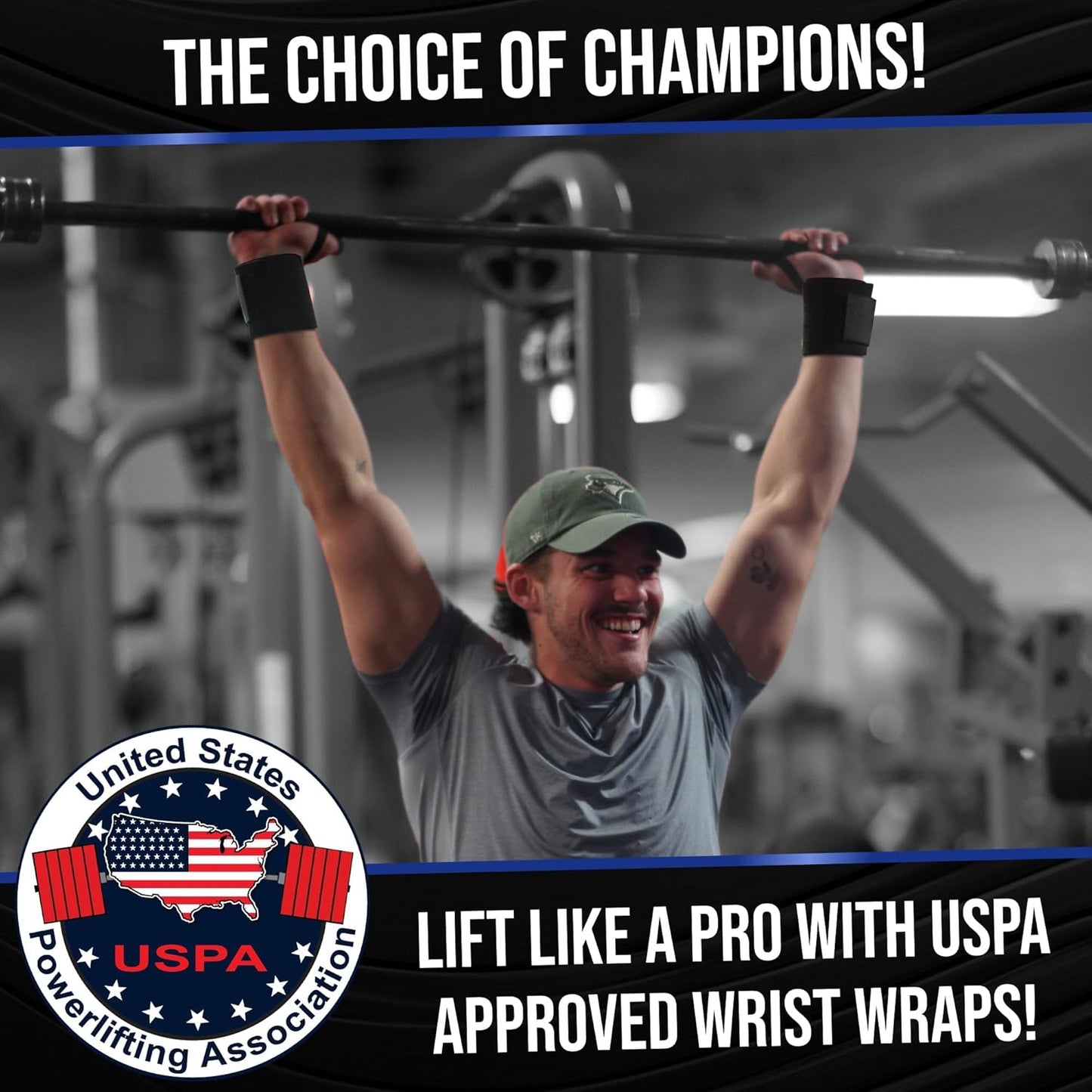 18" Rip Toned Wrist Wraps - Adjustable Wrist Straps for Weightlifting - Support & Protect Wrists - Durable & Washable - USPA Approved - Men & Women