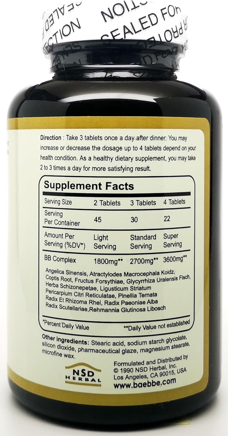 180 Baebbe Tablets for Healthy Intestines and Weight Loss - Natural Herbal Formula, No Belly Fat!