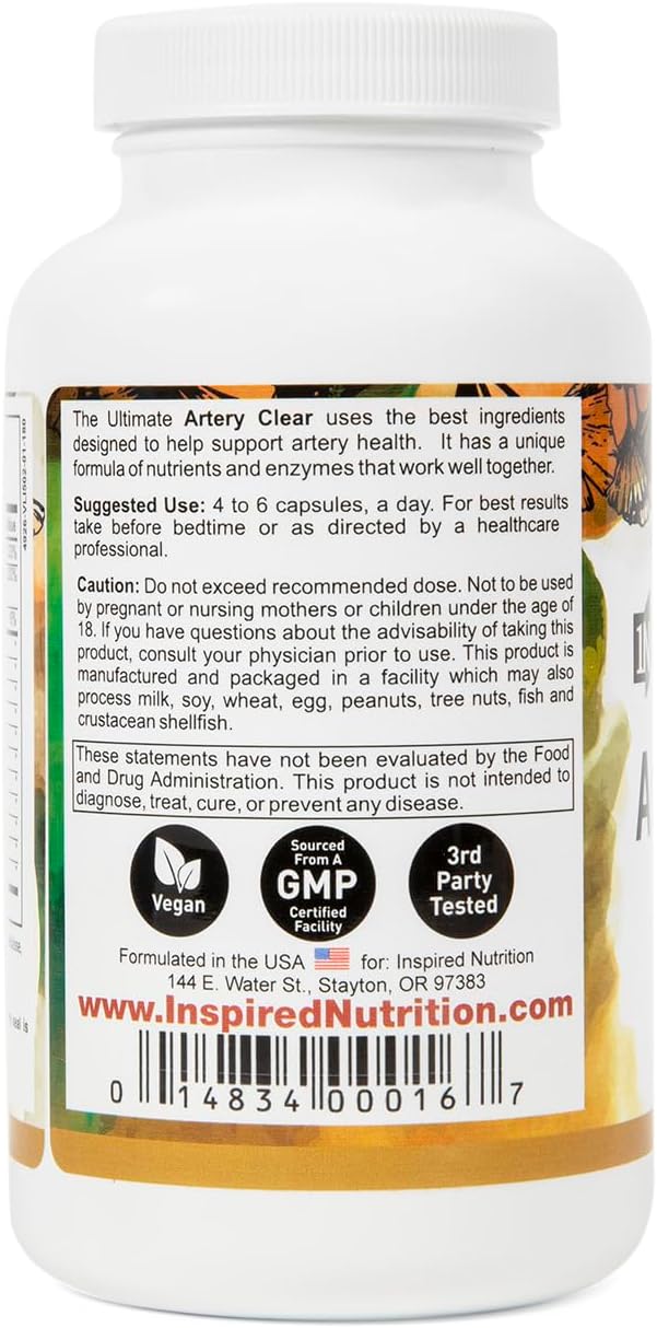 180 Capsules Artery Clear Supplement - Promotes Cardiovascular Health and Blood Flow