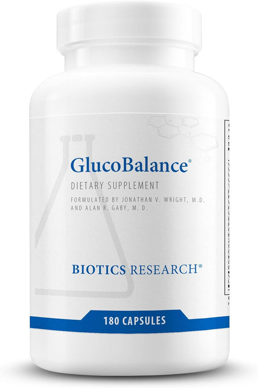 180 Capsules Biotics Research GlucoBalance Supplement with Chromium, Vanadium, and L-carnitine for Metabolic Health and Blood Lipid Levels
