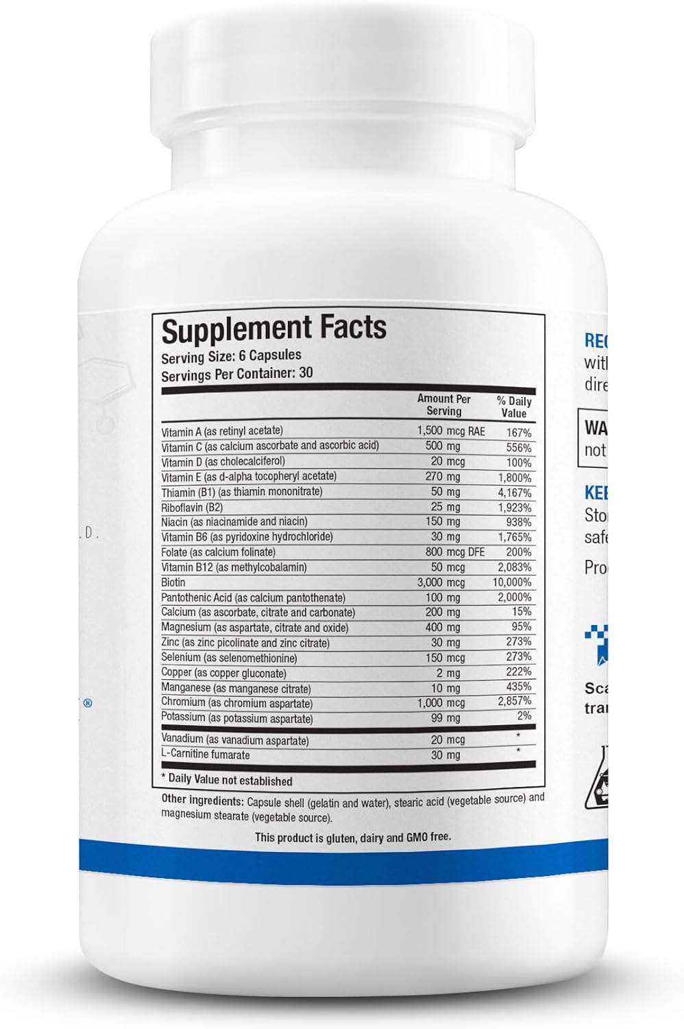180 Capsules Biotics Research GlucoBalance Supplement with Chromium, Vanadium, and L-carnitine for Metabolic Health and Blood Lipid Levels