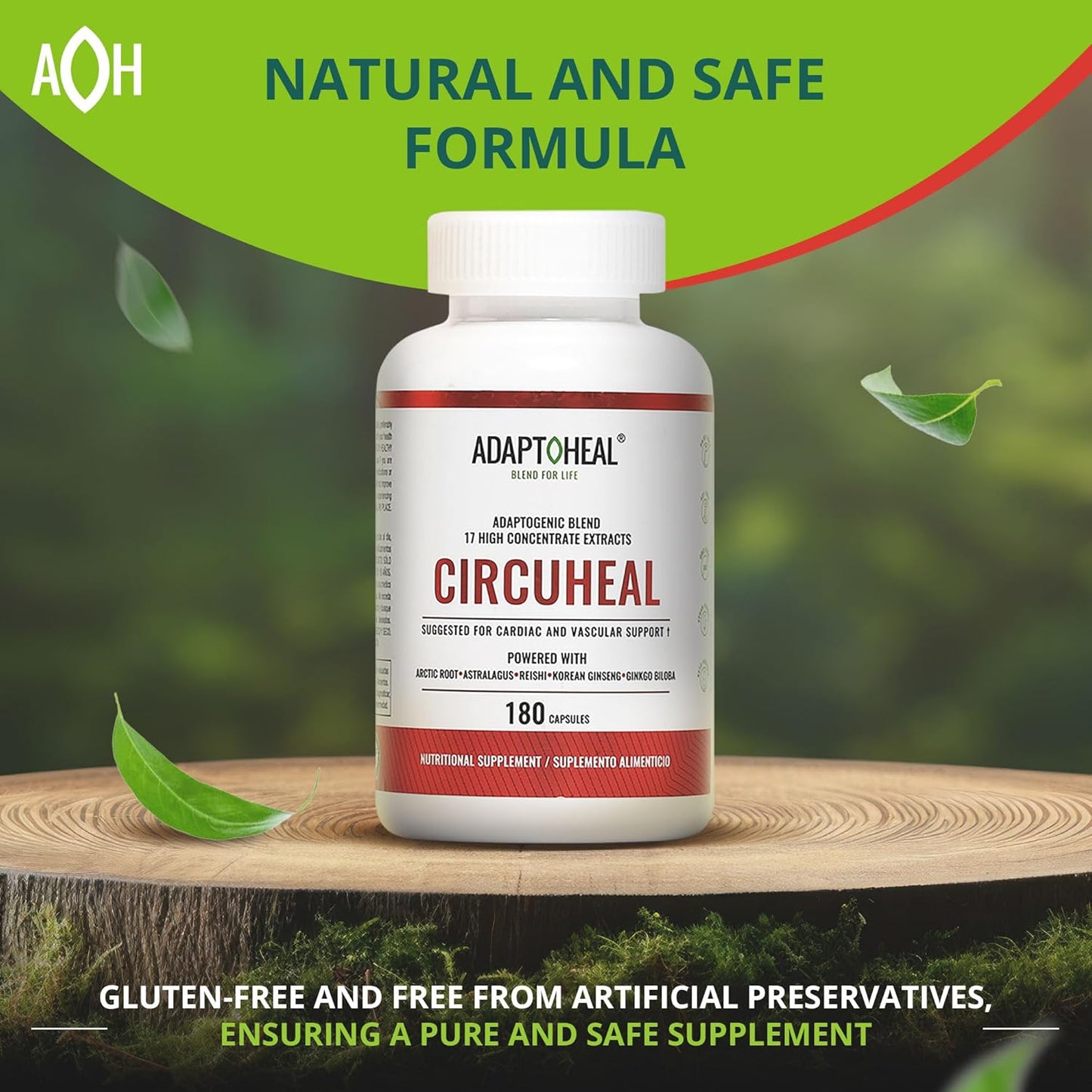 180 Capsules Blood Pressure Support Supplement with Astragalus, Ginkgo Biloba, Rhodiola Rosea, Reishi Mushroom - Cardiovascular & Heart Health Booster