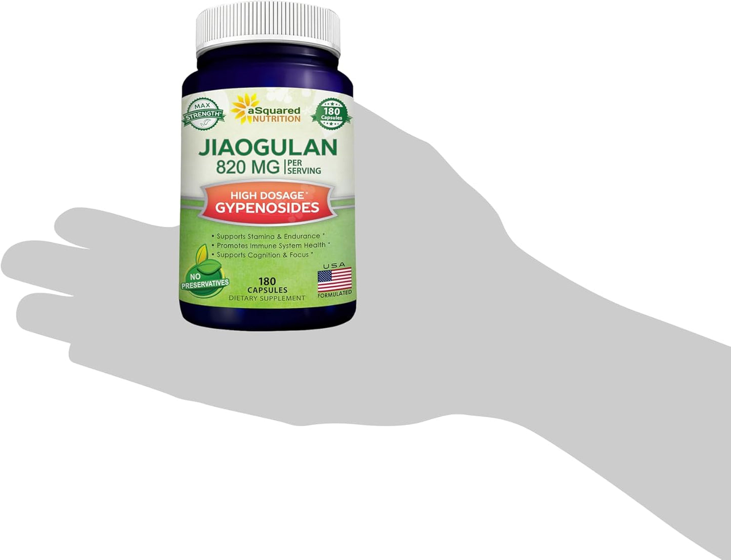 180 Capsules Jiaogulan Supplement with Black Pepper Extract - AMPK Activator, Caffeine-Free Adaptogen Pills - Southern Ginseng Root Powder - 820mg Strength