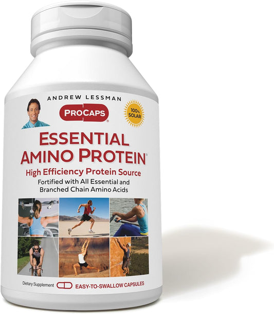 180 Capsules of Andrew Lessman Essential Amino Protein: Bioavailable Source of Essential Amino Acids for Organ and Tissue Health.