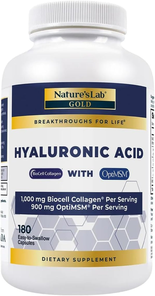 180 Capsules of Gluten-Free Generic Nature Lab Hyaluronic Acid with Bio Cell Collagen