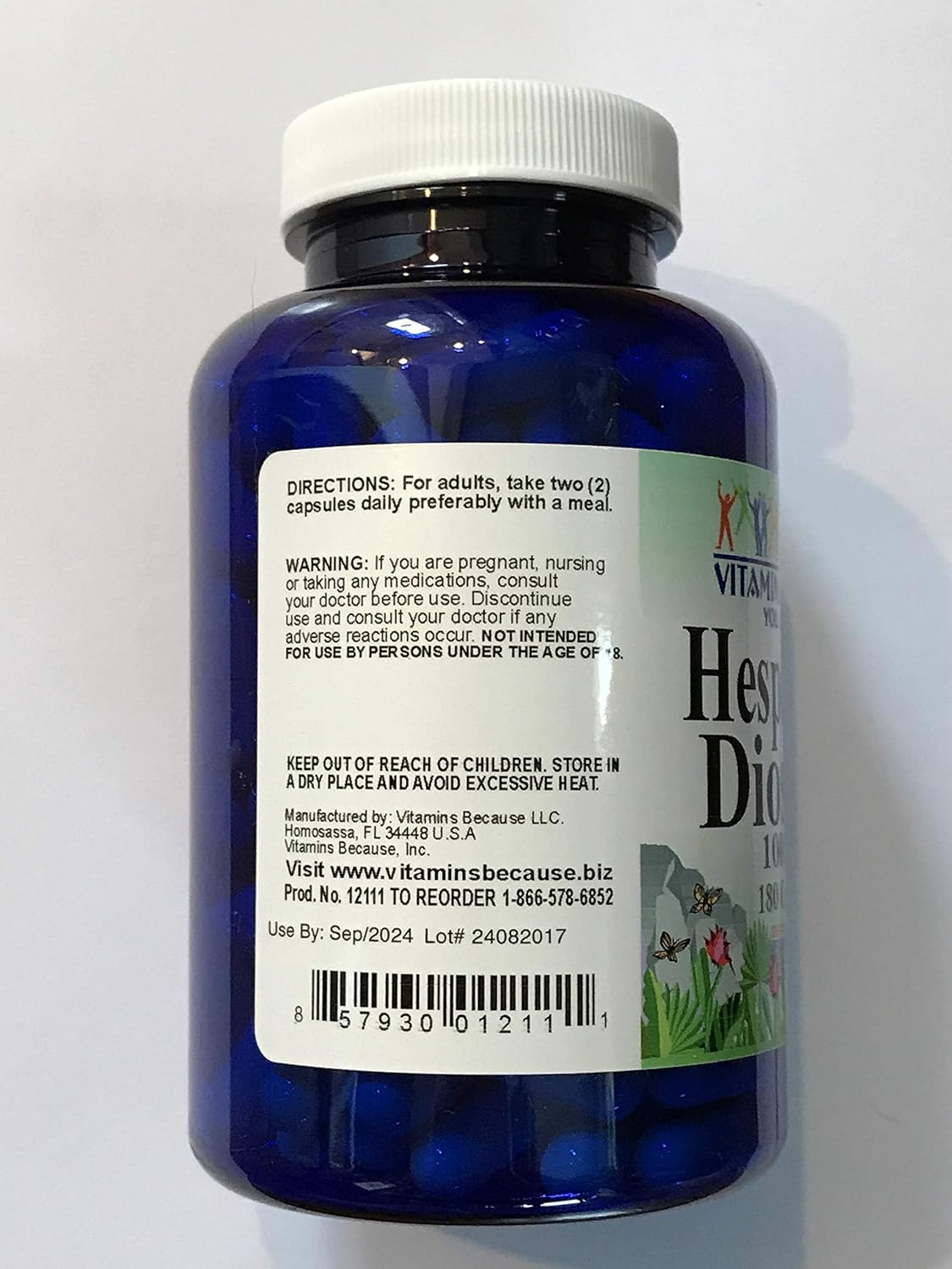 180 Capsules of Hesperidin Diosmin for Lymphatic Drainage & Circulation Support - Non-GMO, Gluten Free - Made in USA