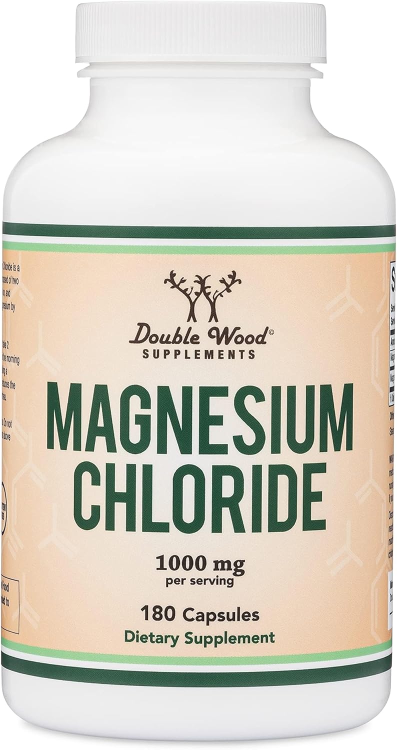 180 Capsules of Magnesium Chloride (Cloruro De Magnesio) - 1,000mg Per Serving - Supports Digestive and Bone Health - Non-GMO and Gluten Free