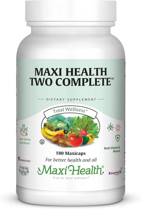 180 Capsules of Maxi Health Two Complete Multivitamins and Minerals, Full Potency, Kosher Formula