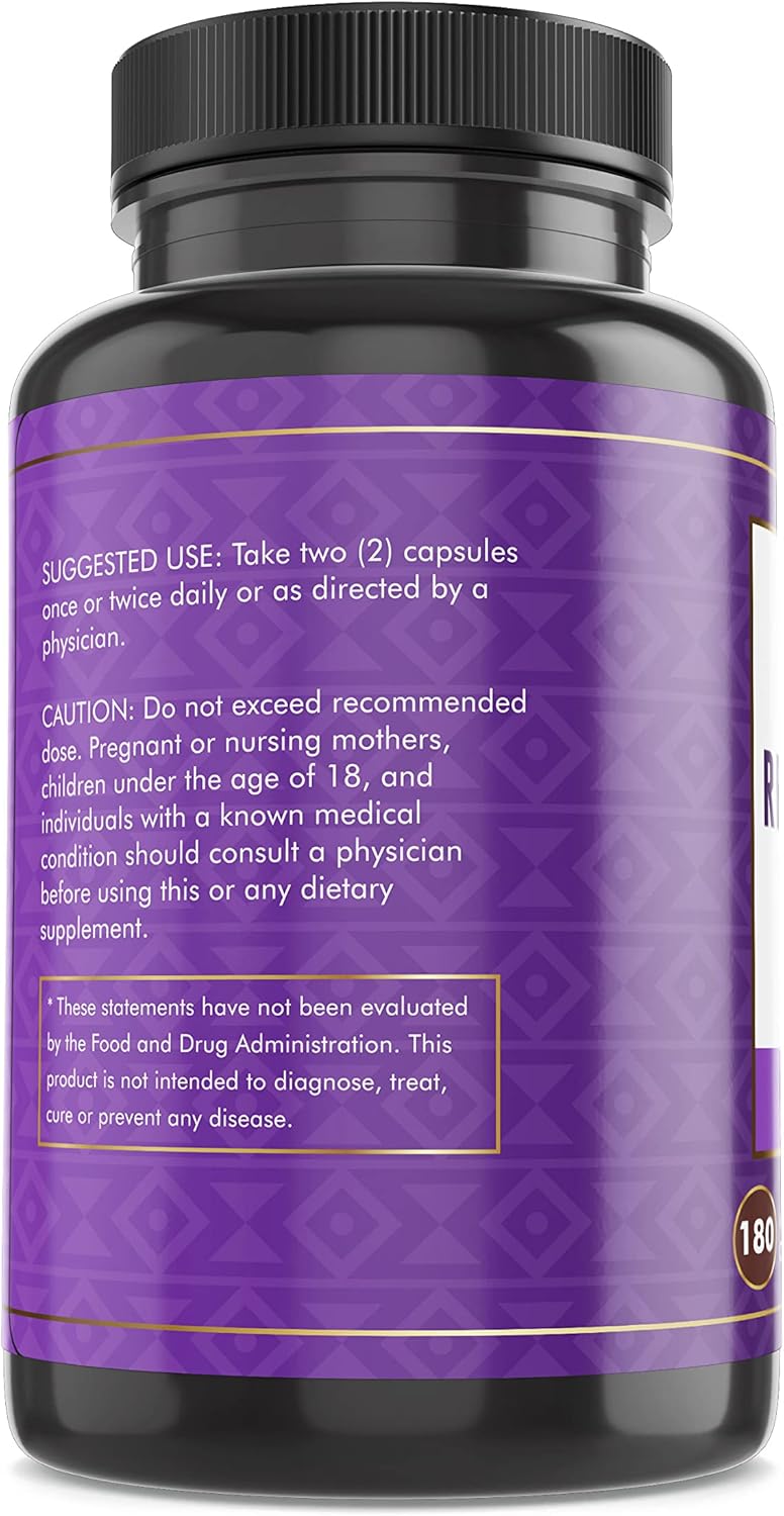 180 Capsules of Native Logic Trans-Resveratrol with Antioxidants, Acai Berry, Grape Seed, Green Tea Leaf Extract - 1450mg - Promotes Cardiovascular Health & Immune System Support