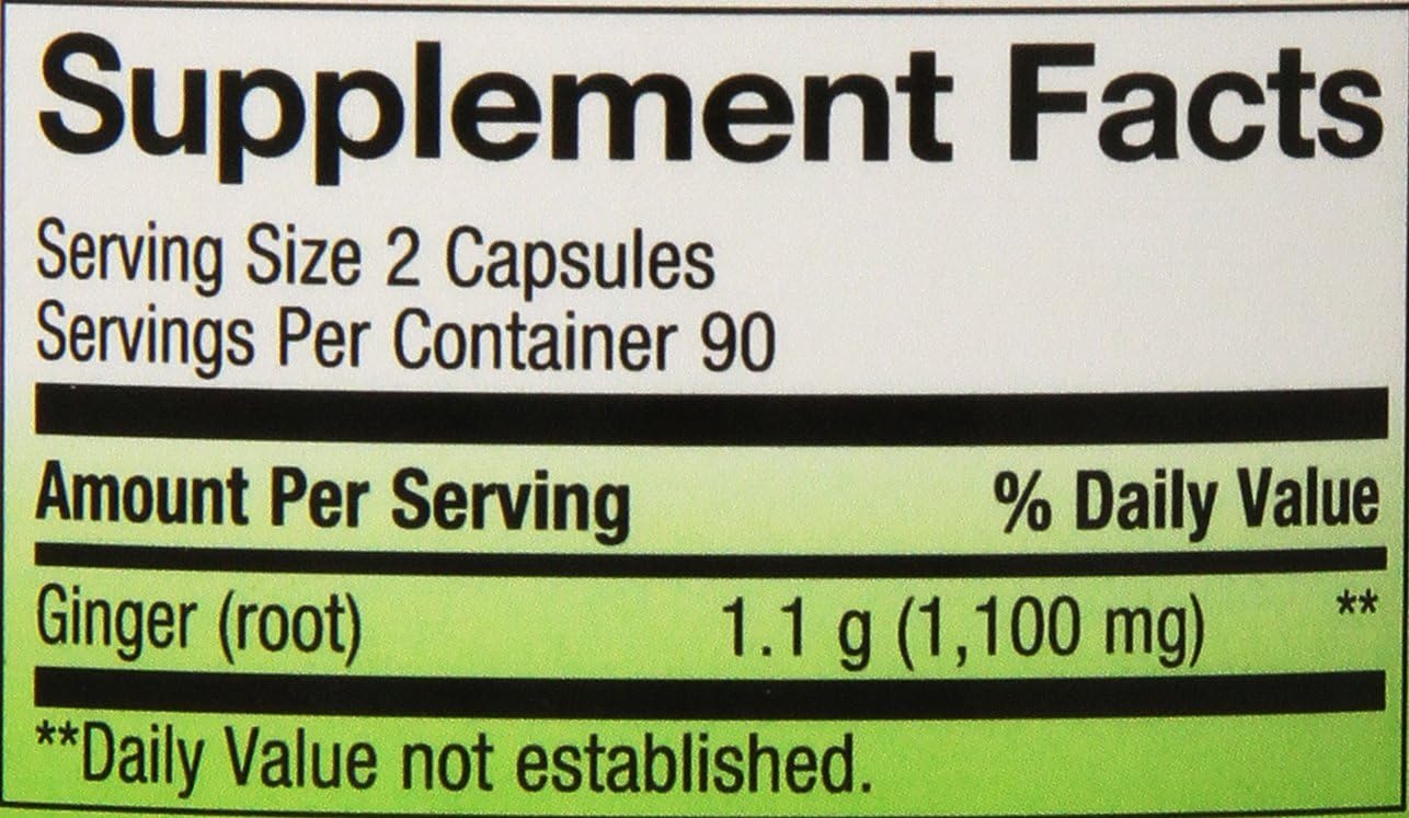 180 Capsules of Nature's Way Ginger Root Supplement, 550 mg