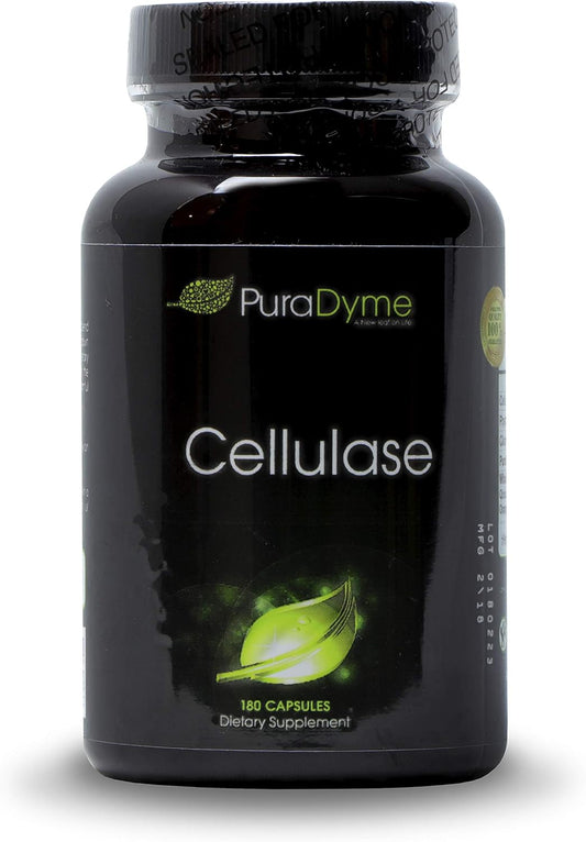 180 Capsules of PuraDyme Cellulase Individual Enzyme Supplement