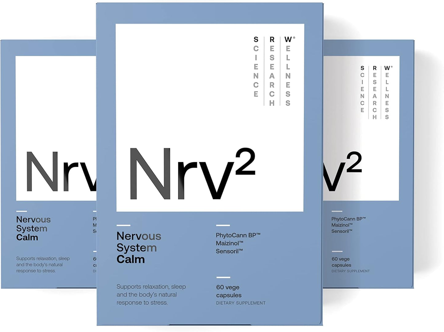 180 Capsules of SRW Laboratories Nrv² Calm for Sleep and Stress Relief - Nervous System Support for Rest and Relaxation