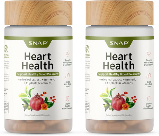 180 Capsules Snap Supplements Heart Health and Blood Circulation Support Formula