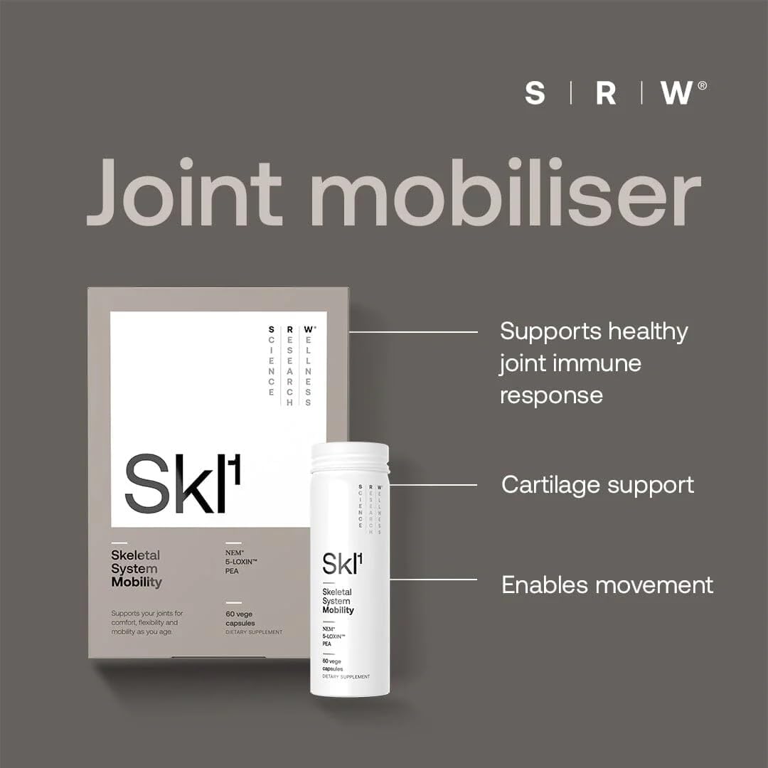 180 Capsules SRW SKL¹ Mobility Joint Support Supplement | Soothe Discomfort, Improve Mobility, Flexibility & Strength | With Glycosaminoglycans, Hyaluronic Acid, Collagen, & Proteins