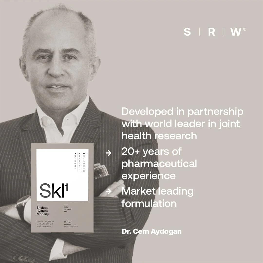 180 Capsules SRW SKL¹ Mobility Joint Support Supplement | Soothe Discomfort, Improve Mobility, Flexibility & Strength | With Glycosaminoglycans, Hyaluronic Acid, Collagen, & Proteins