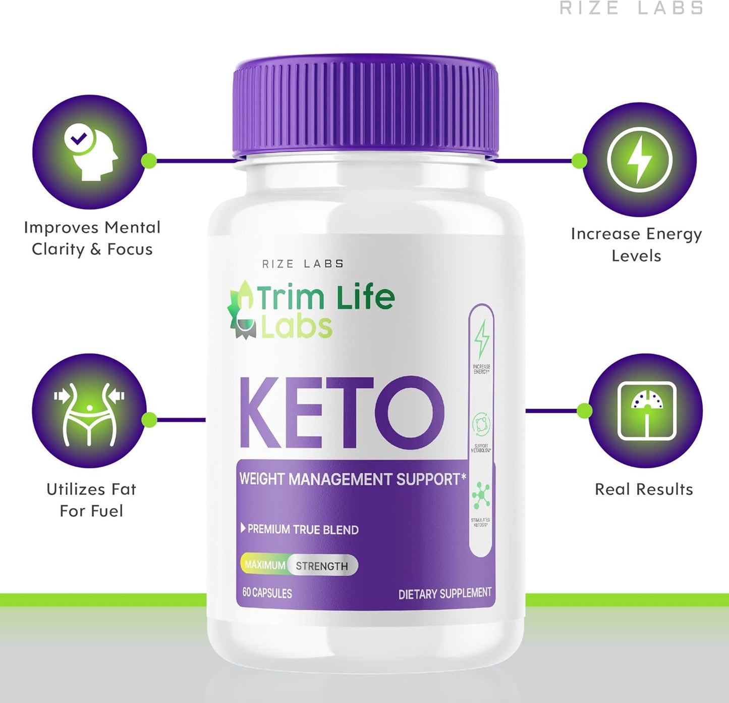180 Capsules Trim Life Labs Keto Capsules - Maximum Strength Weight Loss Pills with Keto+ACV Supplement