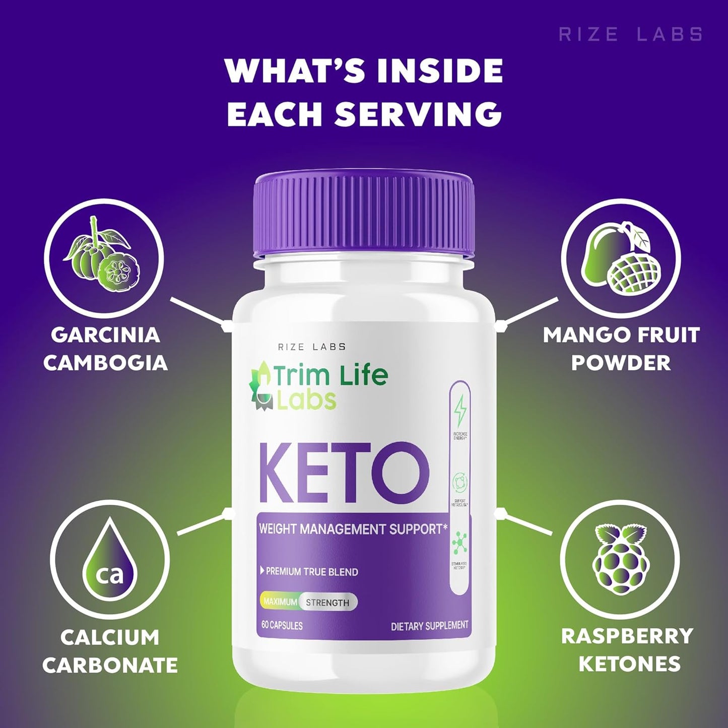 180 Capsules Trim Life Labs Keto Capsules - Maximum Strength Weight Loss Pills with Keto+ACV Supplement