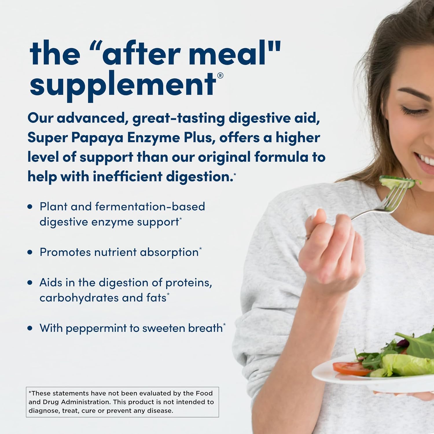 180 Chewable Tablets of American Health Super Papaya Enzyme Plus - After-Meal Supplement - Non-GMO - 60 Servings