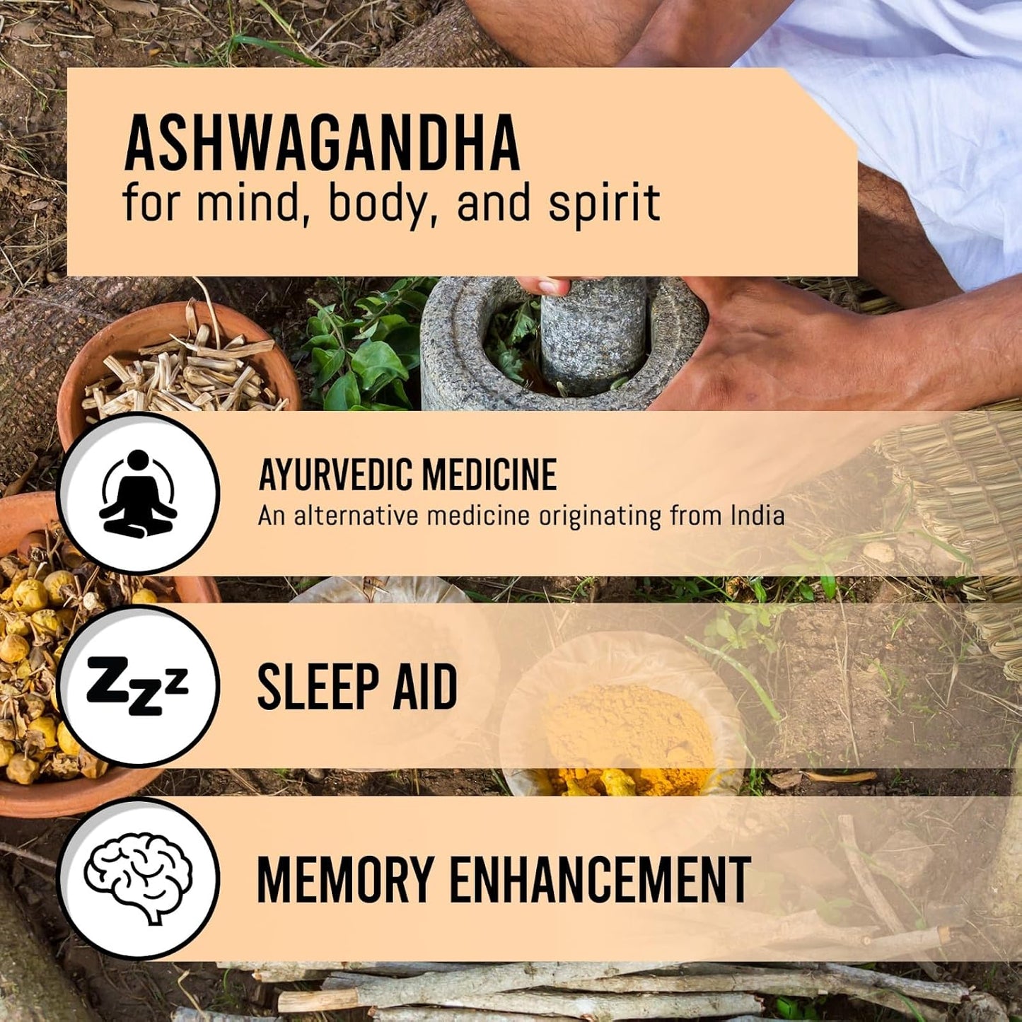 180-Count Ashwagandha Capsules for Mood & Memory Support - 1,300mg Vegan Supplement Extracted from Ashwagandha Root