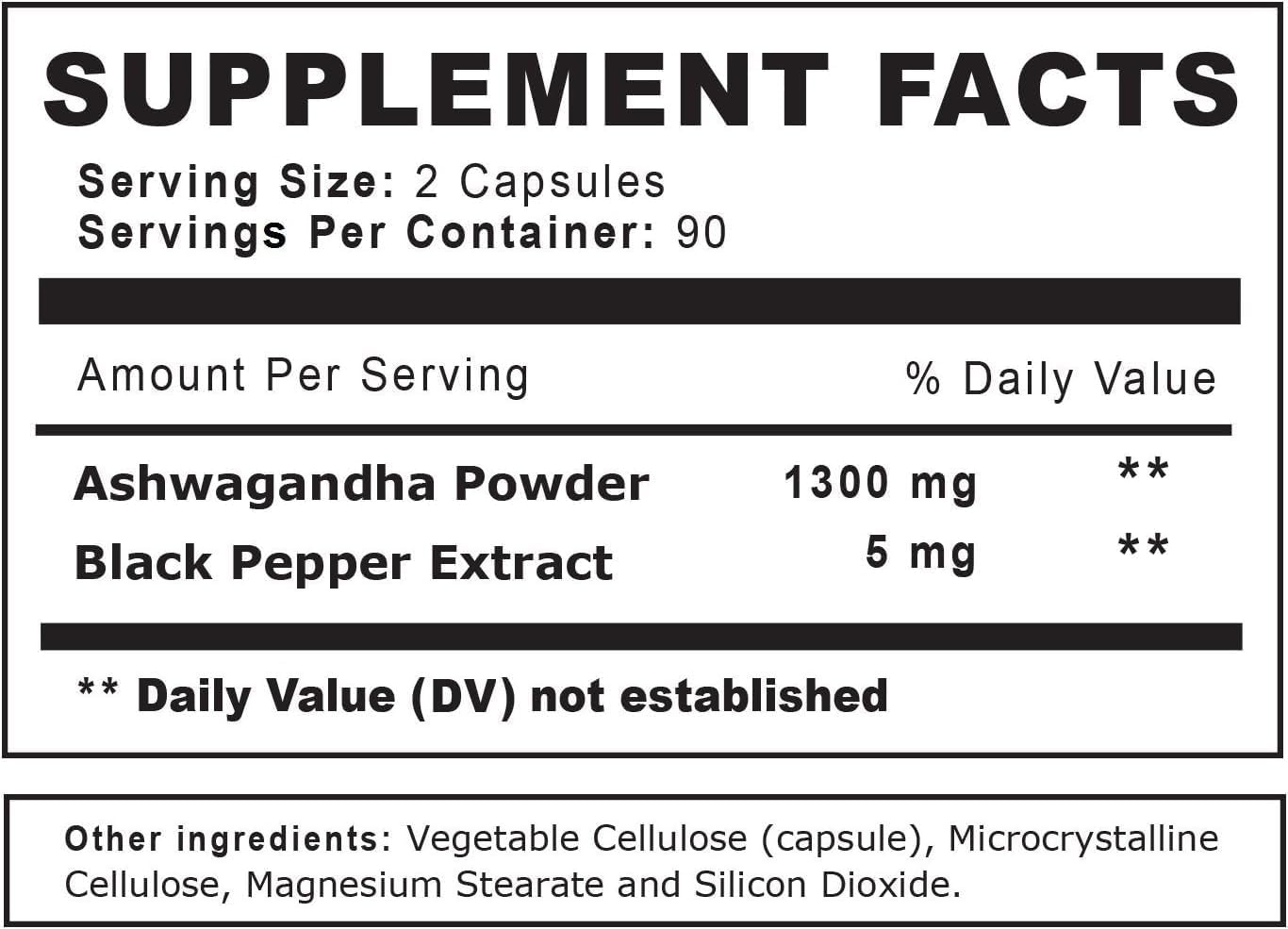 180-Count Ashwagandha Capsules for Mood & Memory Support - 1,300mg Vegan Supplement Extracted from Ashwagandha Root