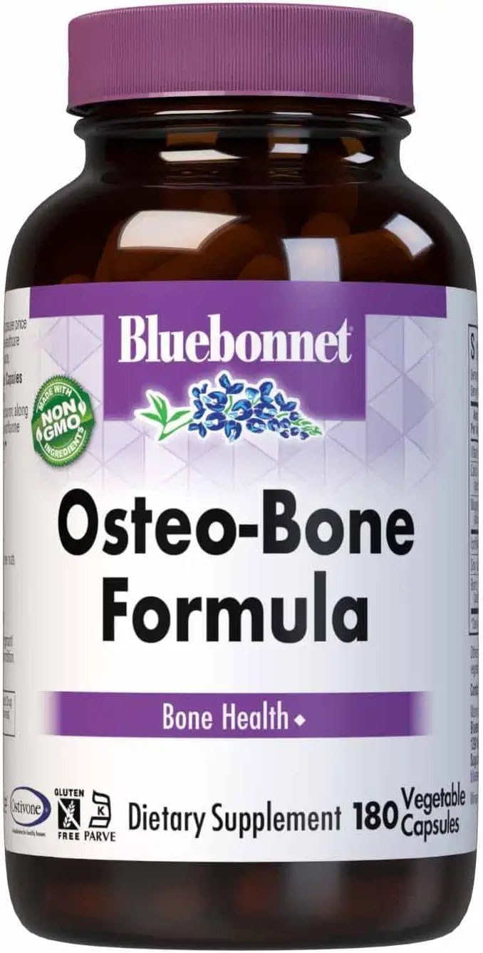 180 Count BlueBonnet Osteo-Bone Formula Vegetarian Capsules for Bone Health
