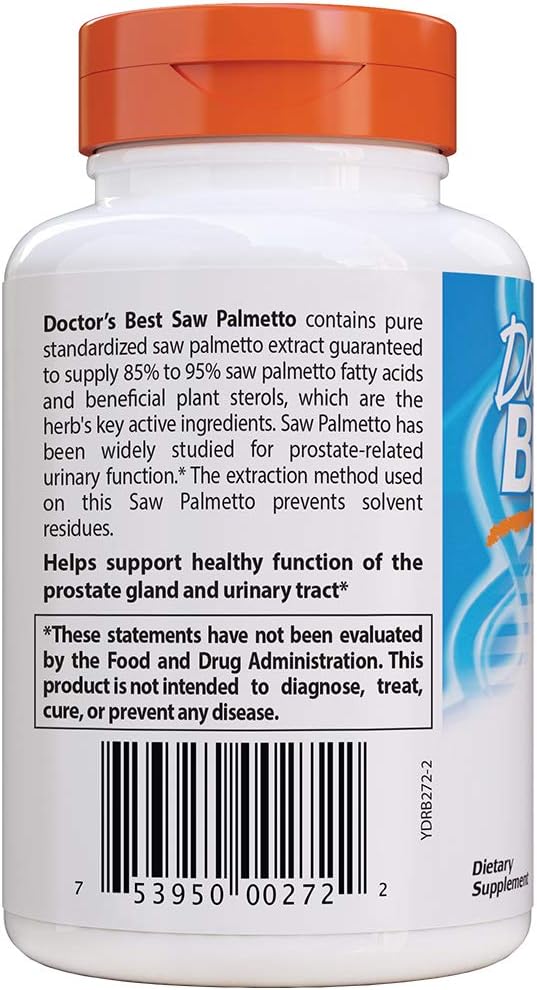 180 Count Doctor's Best Saw Palmetto Softgels with 320 Mg Formula