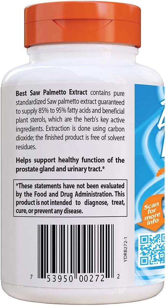 180 Count Doctor's Best Saw Palmetto Softgels with 320 Mg Formula